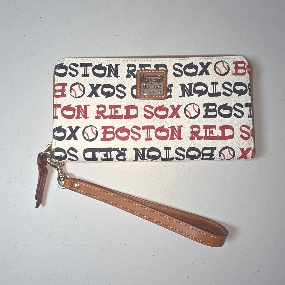 Dooney & Bourke Boston Red Sox MLB Zip Around Wristlet Wallet Discontinued